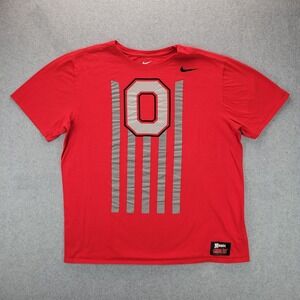 Nike Ohio State Buckeye Cannon Fire T-shirt Mens XL Athletic Cut Red Nike Tee